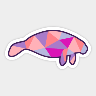 Geometric Manatee Pink (Full Front) Sticker